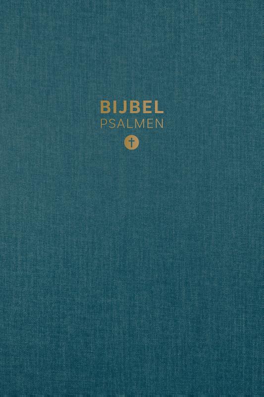 HSV Bijbel met Psalmen 10x15 linnen petrol